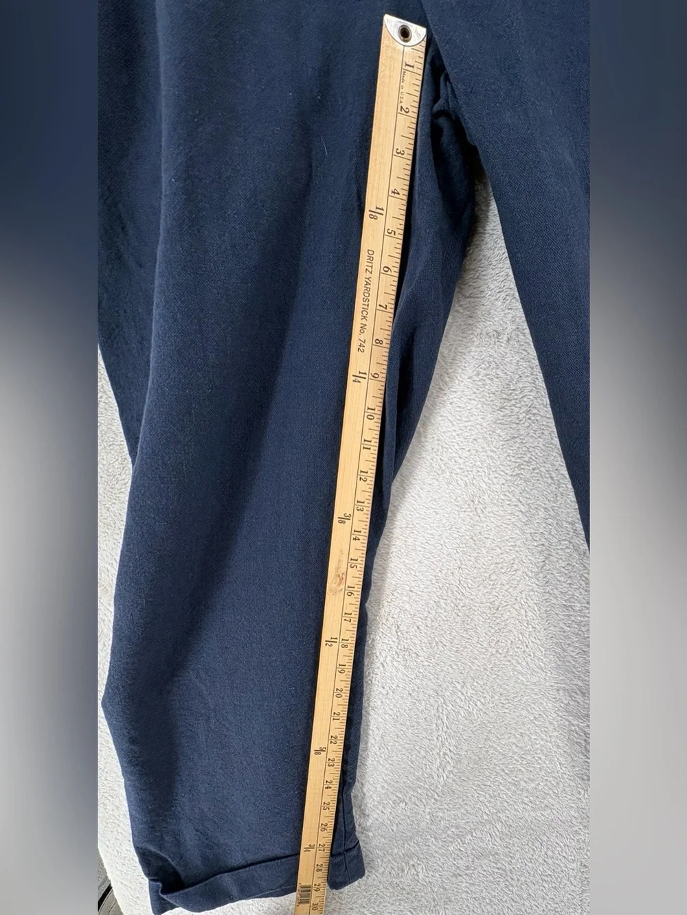 Polo Ralph Lauren Men’s 38x30 Navy Blue Pleated Wool Dress Pants Cuffed